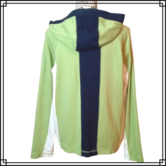 Pacer Color Block Zip Up Hooded Lightweight Sweatshirt 100% Cotton Size PL - Picture 7 of 8